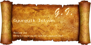 Gyurgyik István névjegykártya